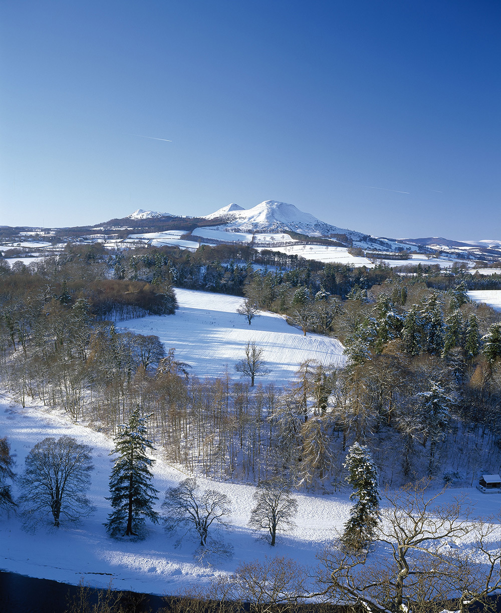 Eildon Hills from Scott’s View Near Earlston. Photo by Stephen J. Whitehorne